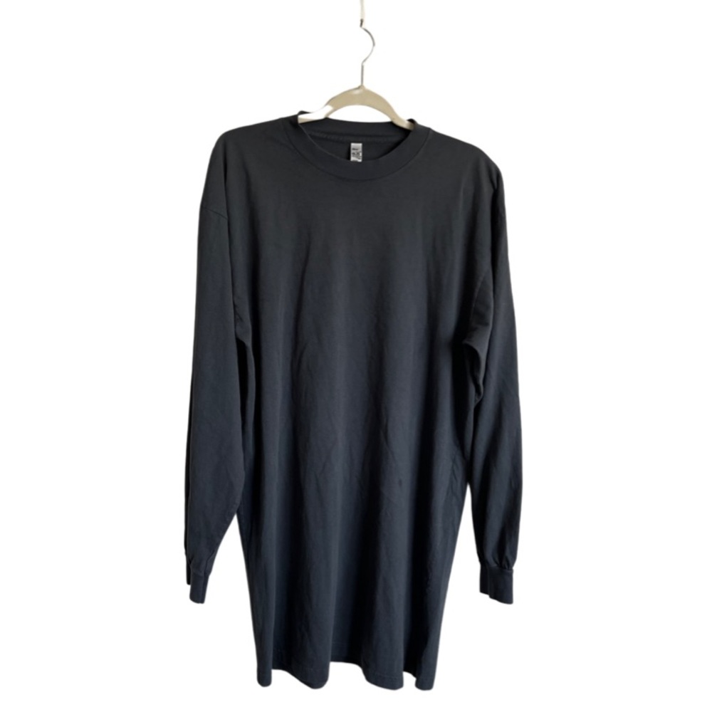 LOS ANGELES APPAREL grey long sleeve shirt dress